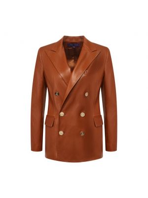 Кожаный пиджак Ralph Lauren, коричневый