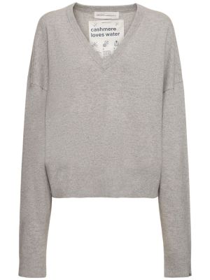 Džemper od kašmira s v-izrezom Extreme Cashmere siva
