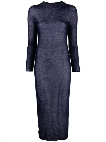 Průsvitné dlouhé šaty Saint Laurent modré