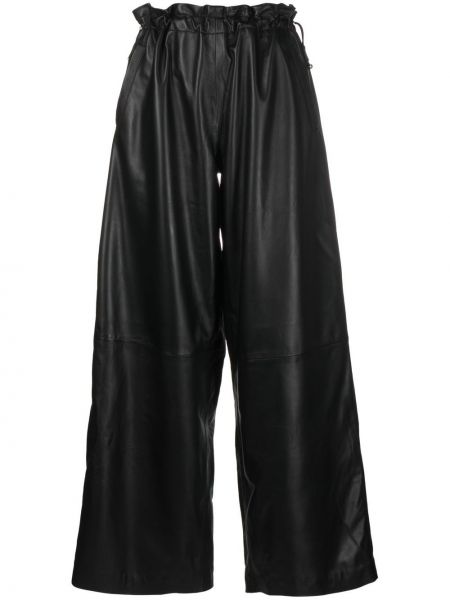 Δερμάτινο παντελόνι Manokhi μαύρο
