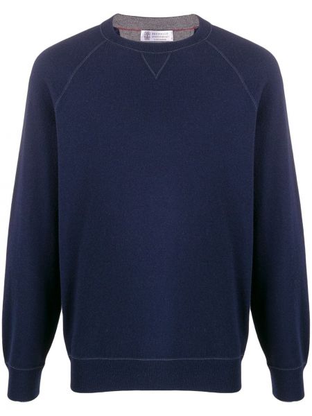 Rund hals sweatshirt Brunello Cucinelli blå