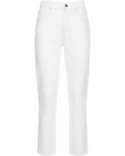 Bavlnené džínsy s rovným strihom Anine Bing biela