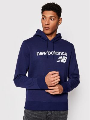 Relaxed fit džemperis su gobtuvu New Balance mėlyna