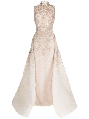 Sukienka z kryształkami Saiid Kobeisy biała