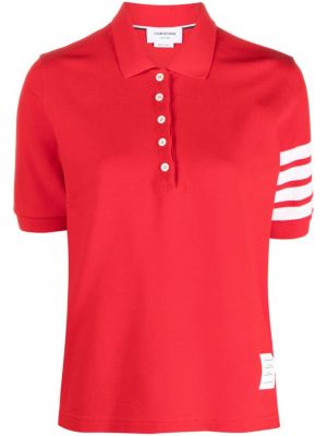 Tricou polo cu dungi cu imagine Thom Browne roșu
