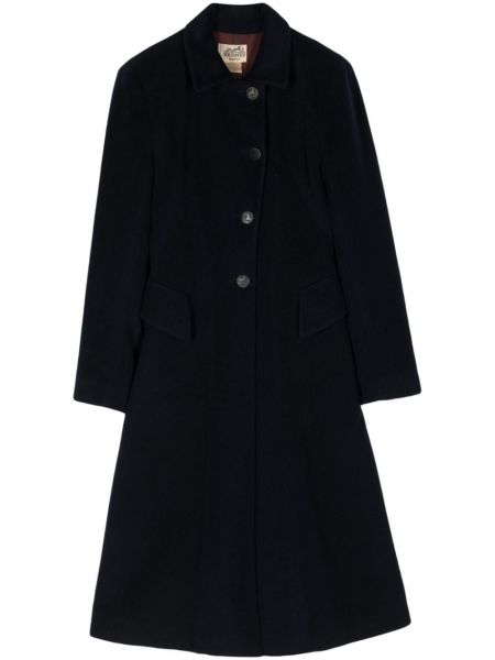 Kašmírový dlhý kabát Hermès Pre-owned modrá