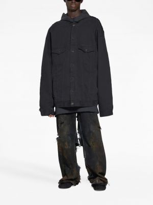 Jeansjacke mit kapuze Balenciaga schwarz