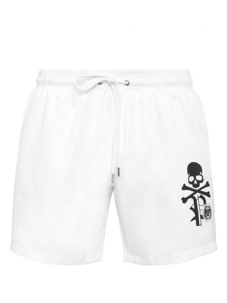 Trykt shorts Philipp Plein hvid