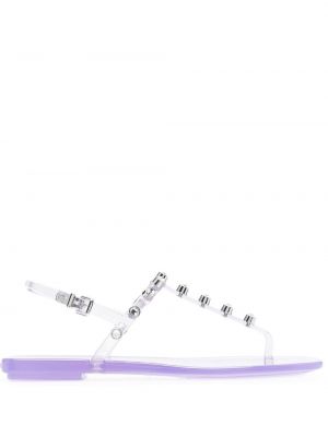 Křišťálové sandály Sergio Rossi fialové