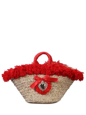 Плетеная пляжная сумка Emanuela Biffoli красная