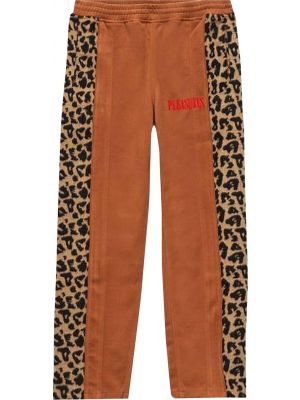 Велюровые брюки с принтом с животным принтом Pleasures коричневые