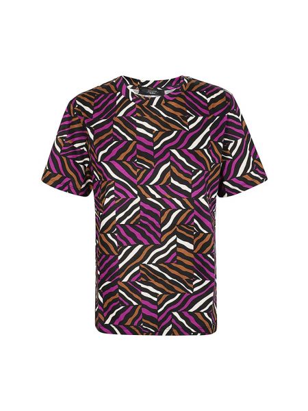 Koszulka w abstrakcyjne wzory Max Mara Weekend fioletowa