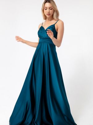 Атласное вечернее платье Lafaba синее