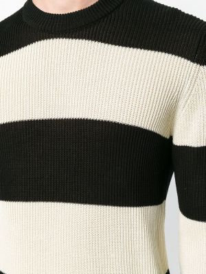 Jersey a rayas de tela jersey de cuello redondo Ami Paris negro