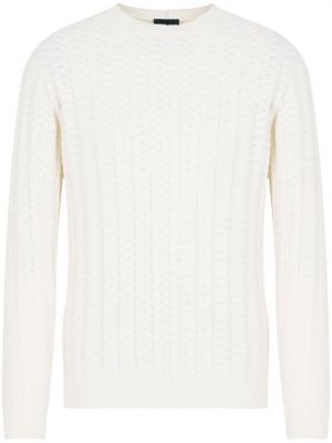 Памучен пуловер Giorgio Armani бяло