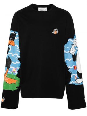 Sweatshirt mit print mit rundem ausschnitt Iceberg schwarz