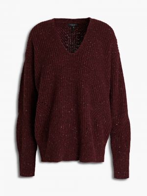 Sweter wełniany Rag & Bone, bordowy