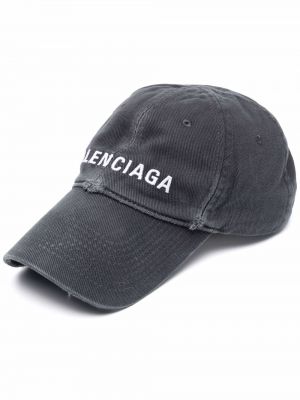 Haftowana czapka z daszkiem z przetarciami Balenciaga