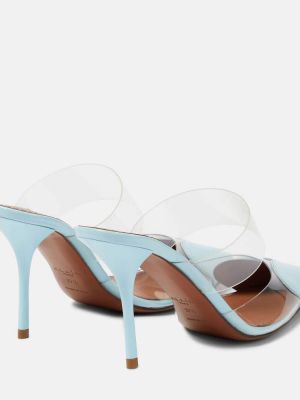 Кожени полуотворени обувки от лакирана кожа Alaia синьо