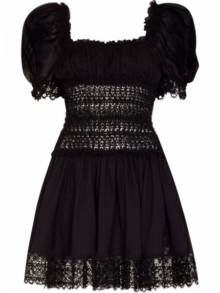 Кружевное ажурное платье мини на шнуровке Charo Ruiz Ibiza, черный