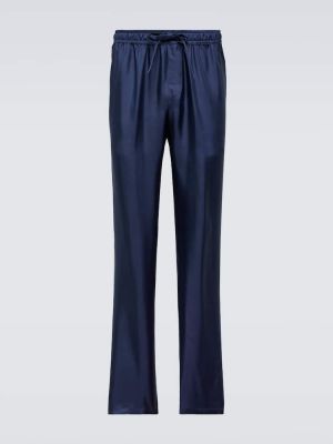 Pantalones de seda Dolce&gabbana azul