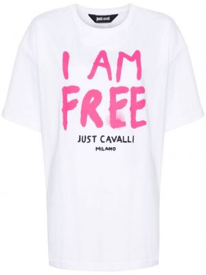 Bombažna majica s potiskom Just Cavalli