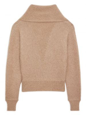 Sweter z dekoltem w serek Saint Laurent beżowy