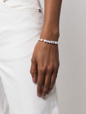 Bracelet avec perles Sporty & Rich blanc