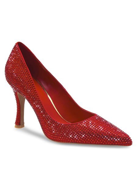 Nizki čevlji s peto z visoko peto Eva Minge rdeča