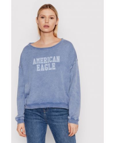 Oversized gyapjú pulóver American Eagle - kék