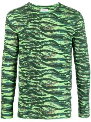 T-shirt aus baumwoll mit print mit camouflage-print Erl grün