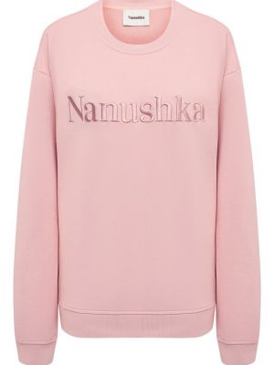 Хлопковый свитшот Nanushka розовый