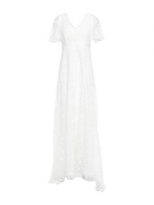 Robe longue en nylon en coton Yas blanc