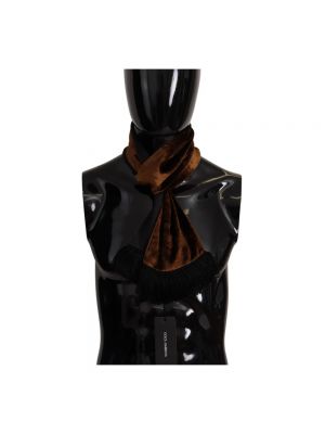 Bufanda de seda de viscosa Dolce & Gabbana marrón