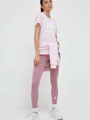 Pamučna majica Adidas ružičasta