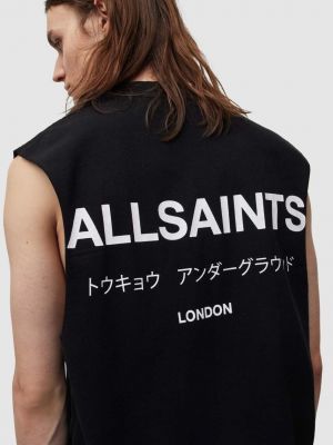 Bavlněné tričko Allsaints černé