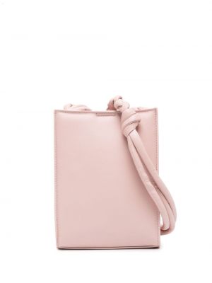 Кожени чанта през рамо Jil Sander розово