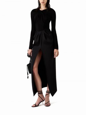 Drapiruotas šilkinis sijonas Giorgio Armani juoda