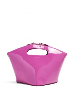 Kožená nákupná taška By Far ružová