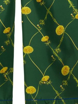 Spodnie w kwiatki z nadrukiem Burberry zielone