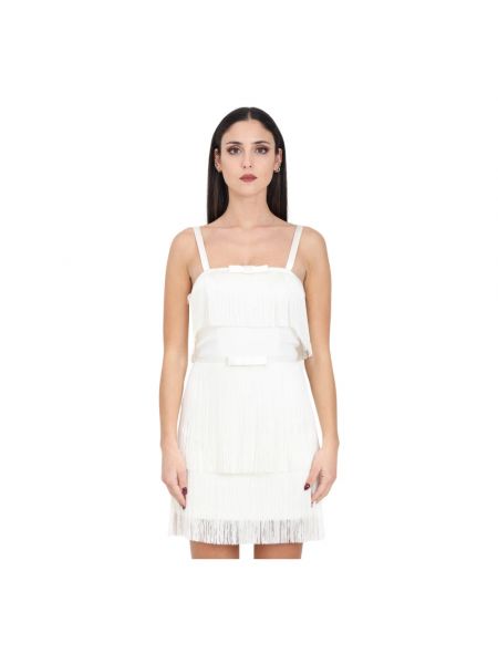 Sukienka mini z krepy Elisabetta Franchi biała