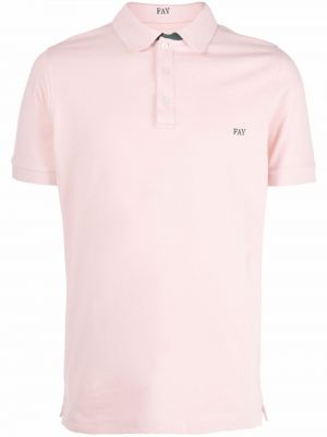 Brodert poloskjorte Fay rosa