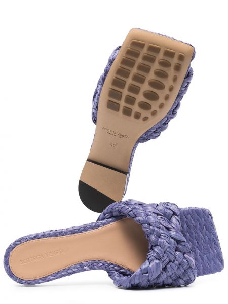 Sandály s hranatými špičkami Bottega Veneta fialové