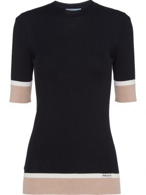 Camiseta de punto Prada negro