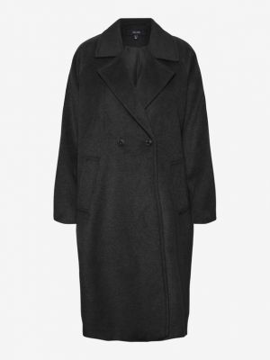Gyapjú kabát Vero Moda fekete