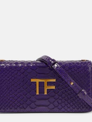 Kožená taška přes rameno Tom Ford fialová