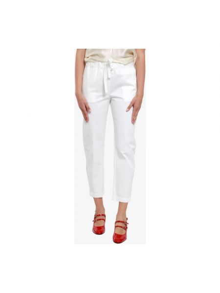 Pantalones de algodón Semicouture blanco