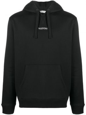 Bluza z kapturem z nadrukiem Valentino czarna