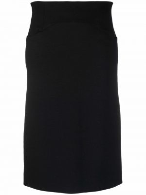 Vlněné sukně na zip s vysokým pasem Moschino Pre-owned - černá