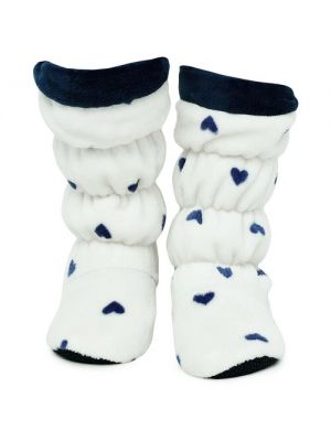 Женские носки S-Family высокие, махровые, нескользящие, утепленные, на Новый год белый